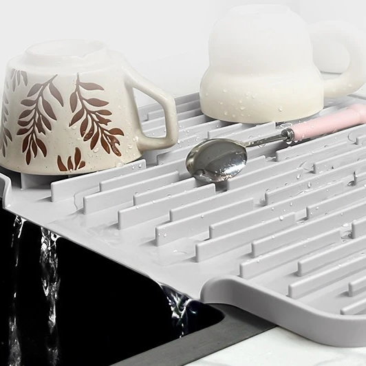 New Silicone Drain Pad Inclined Opening Drainer Mat Simple Bowl Dish Drying Mat Heat Insulation Pad