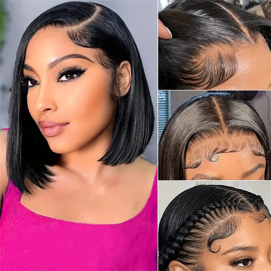 Straight Bob Lace Front Human Hair Wigs Brazilian Remy 13x4 Lace Frontal Wig Human Hair For Women 13x6 HD Short Bob Wigs