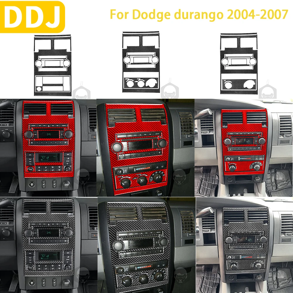 

For Dodge Durango 2004-2007 Accessories Carbon Fiber Car Interior Center Console Air Conditioning Radio Panel Trim Sticker