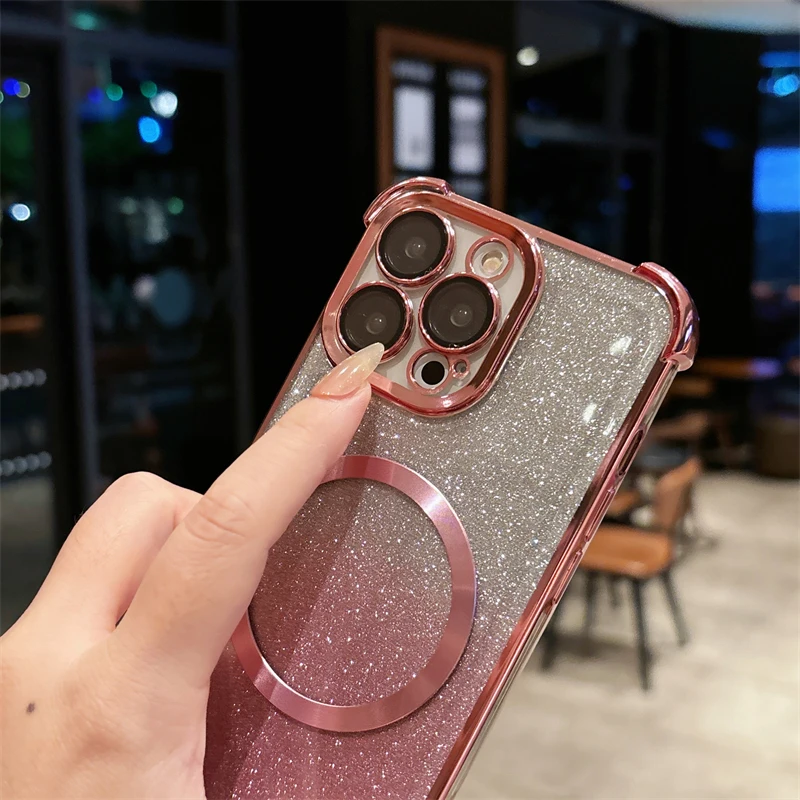 Custodia con cinturino di lusso per OPPO Realme C30 C30S C31 C33 C35 Placcatura trasparente magnetica con cordino a tracolla Cover posteriore in silicone per telefono