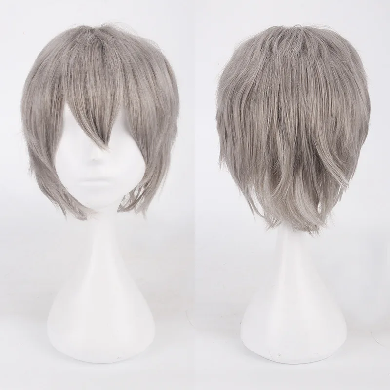 Synthetic Cosplay Wig Universal Fluffy Short Hair 30cm Black Pink Student Costume Party Anime Daily Wear Breathable Lightweight