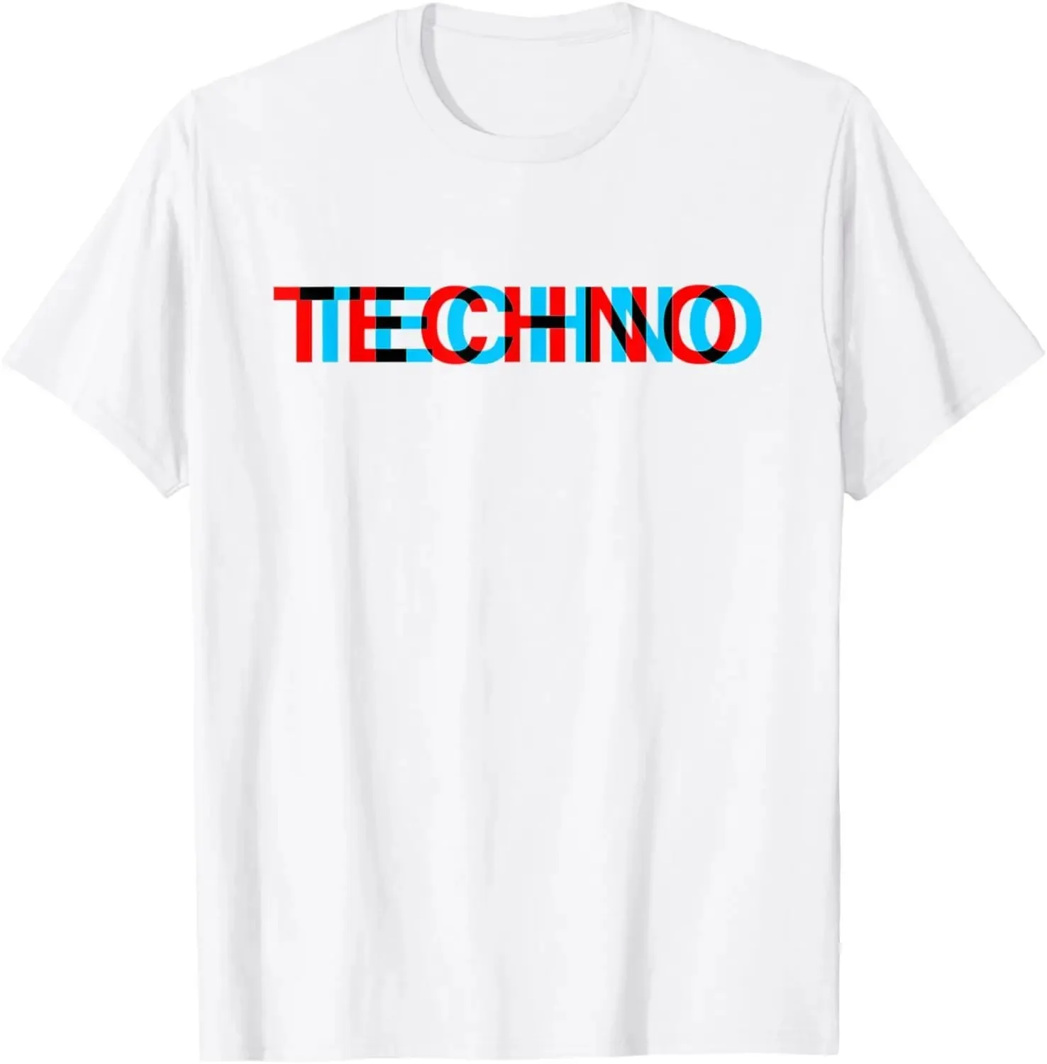 Techno Music Optical Illusion Glitch Trippy EDM Rave T-Shirt Vintage Women Clothes Y2k Top Ropa De Mujer