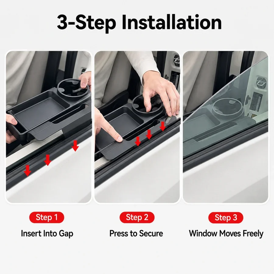 Getränkehalter, Auto-Fenster-Aufbewahrungsregal, Getränkehalter, Telefonhalter, Seitentür-Organizer, Ablage, Auto-Innenzubehör – Detail 4