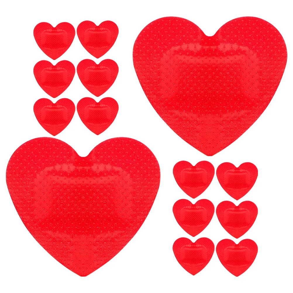 

20 шт. пластырей в форме сердца, дышащие, водонепроницаемые, с мультяшными рисунками, набор для ухода за детьми на День святого Валентина, маленькие декоративные ленточные пластыри