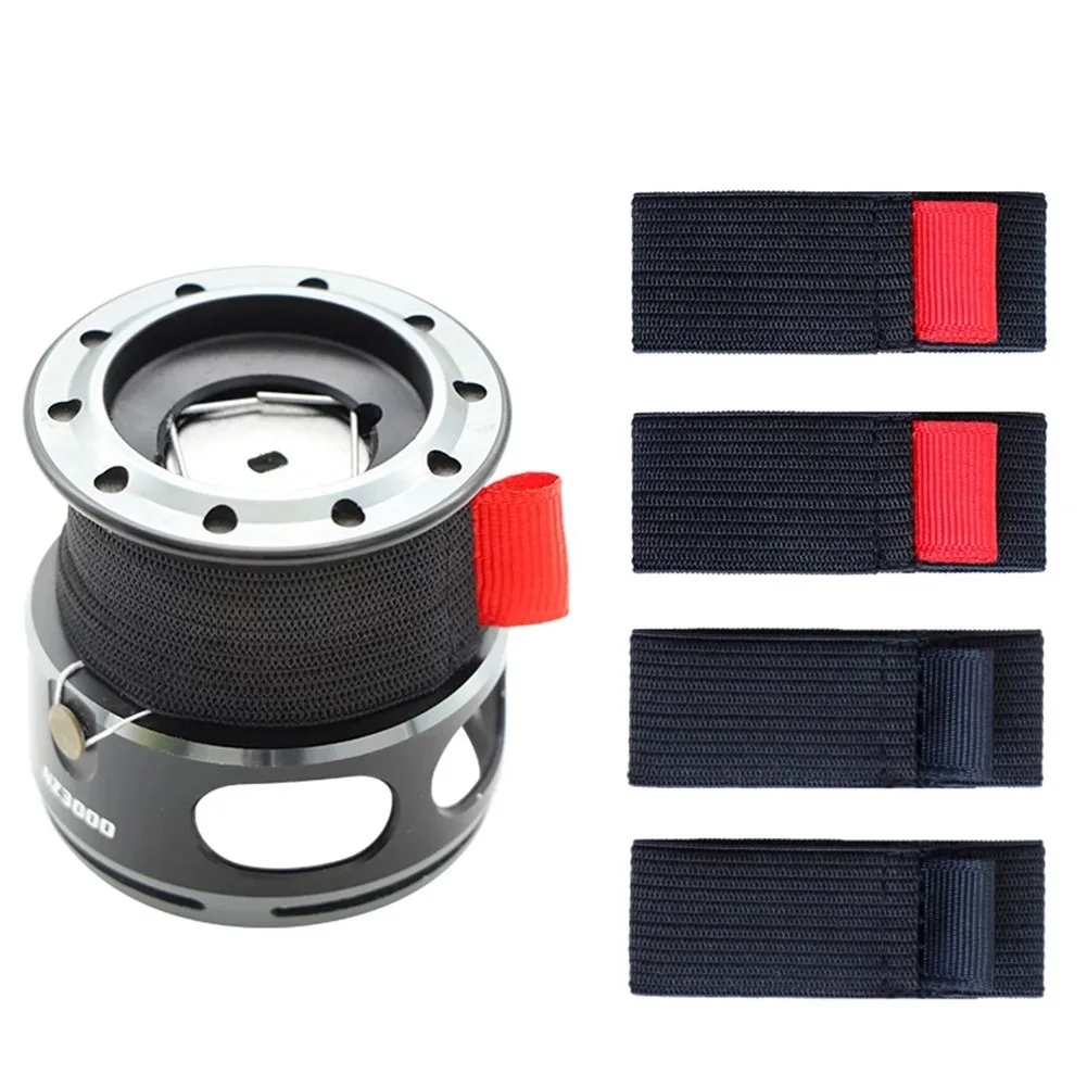 4pcs/Set Fishing Spool Belt Fishing Reel Elastic Spinning Wheel Protection Belt Band Pole Holder Fastener Fish Tackle Tool Pesca