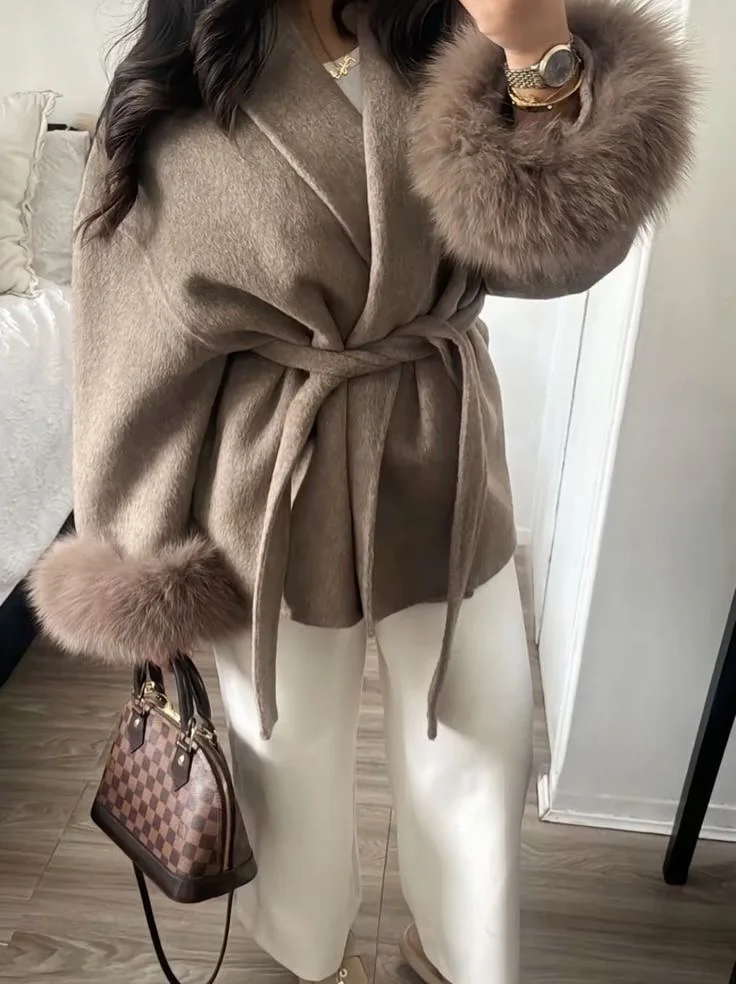 بلوفر نسائي أنيق ملون متقلب بأكمام طويلة ورقبة مستديرة سترة قصيرة فضفاضة للسيدات لخريف 2025 سترات للتنقل اليومي في الشارع #4