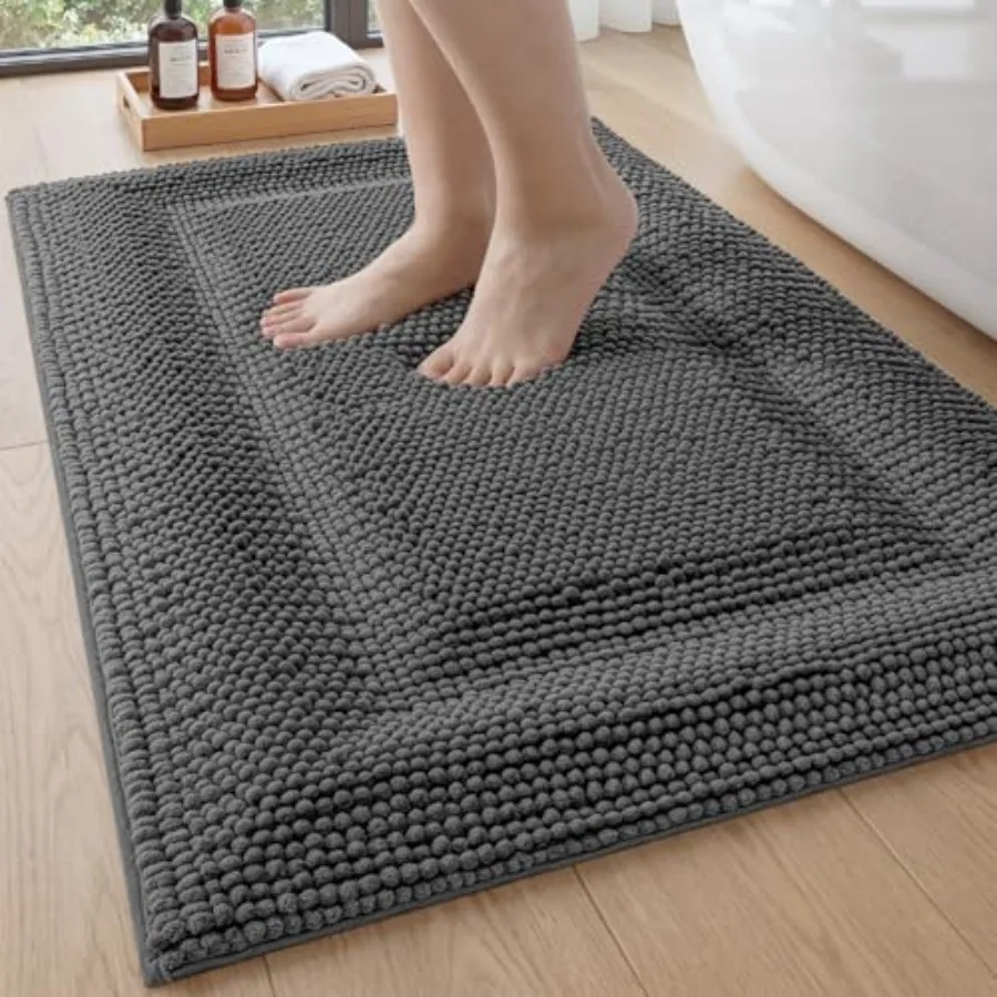 

Коврики для ванной 20x32, нескользящие, моющиеся, толстые, мягкие, из шенилла, впитывающие, для душа, пушистые, с длинным ворсом