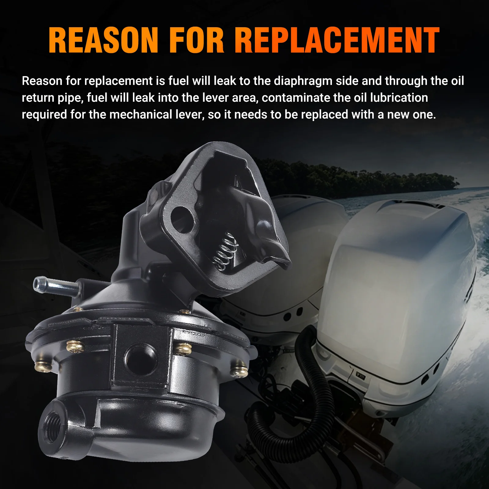 

Mechanical Fuel Pump 40 GPH For Volvo Penta Marine Mercruiser OMC 305 350 400 5.0L 5.7L 6.6L V8 Engine OE 981650 3853792 3855276
