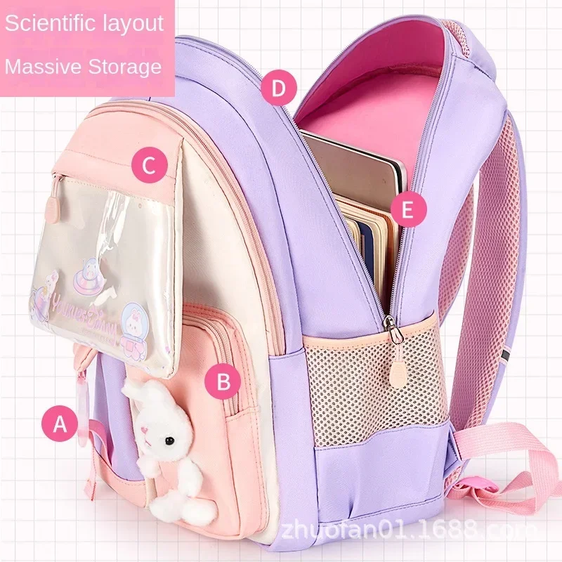 Girls Backpack Cute Cartoon Child School Bag Waterproof Primary Book Bags Teenage Schoolbag Junior High School Kid Shoulder Bags