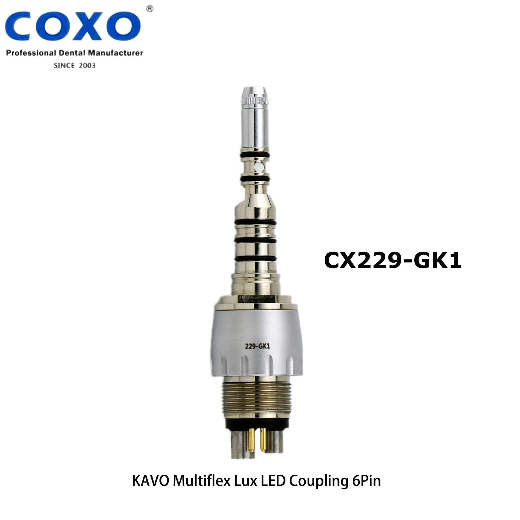 COXO Dental Turbine 6 Pin LED Coupling For Fiber Optic High Speed Handpiece B2/M4 Coupler Fit KAVO NSK QD-J Type