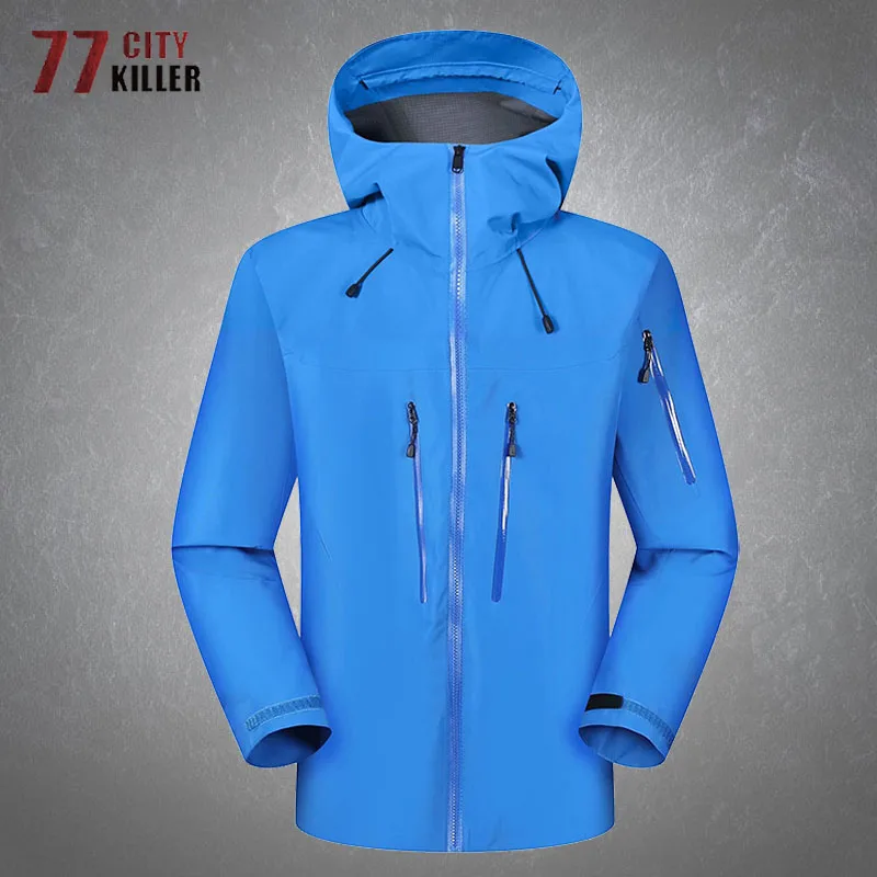 Outdoor Fishing Hiking Hooded Jackets Mens Womens Spring Autumn Multiple Pockets Waterproof Windproof Breathable Sportswear Male