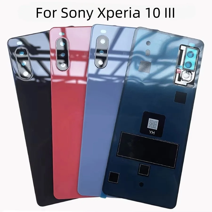 New Glass Battery Housing Back Cover For Sony Xperia 10 III Battery Cover Housing X10 III SO-52B SOG04 Battery Door