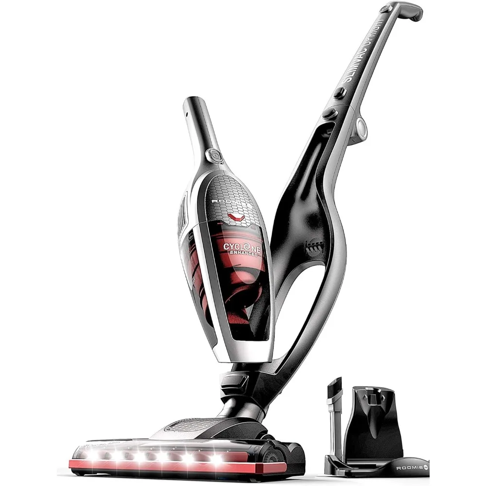 Cordless Vacuum 2200mAh 2-in-1 Handheld, High Suction with LED Lights & Auto Charging Station, Lightweight