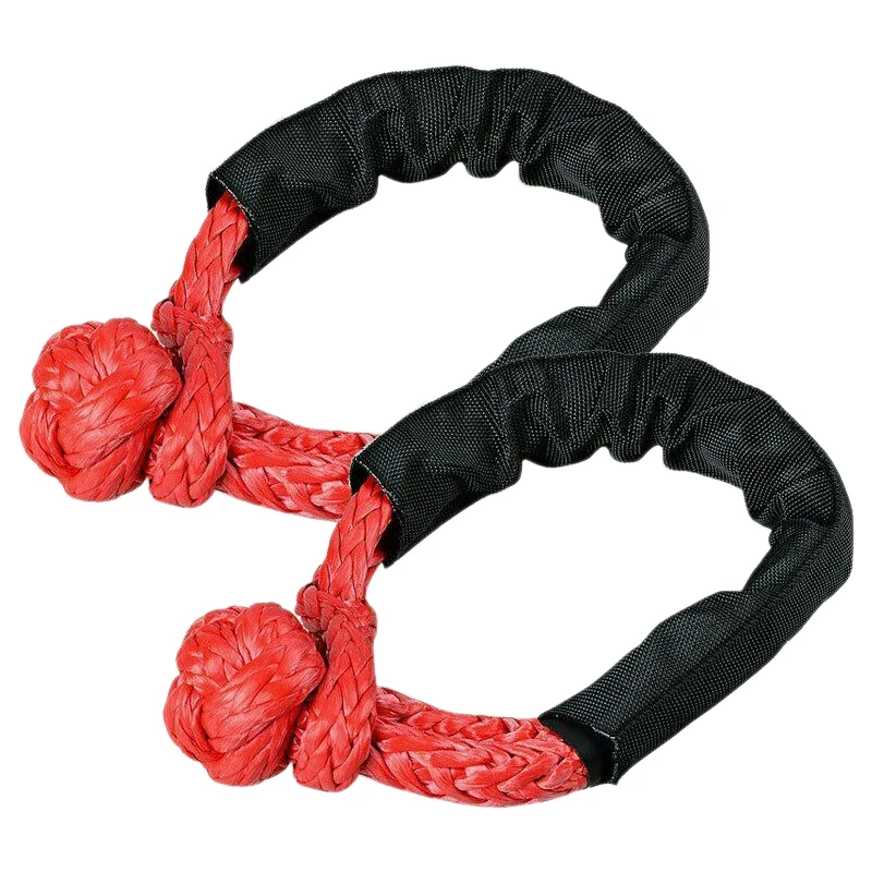 

2X Red Soft Shackle Rope Synthetic Tow Recovery Strap 38,000LBs WLL Auto Parts Tow Rope Synthetic