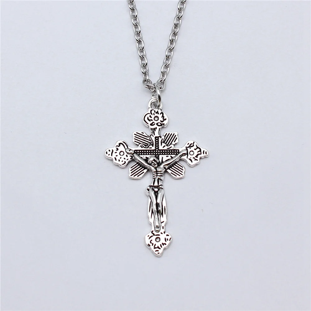 قلادة طويلة قلادة التخرج 45 سنتيمتر أو 70 سنتيمتر سلسلة طويلة زوجين قلادة الصليب تعويذة #2