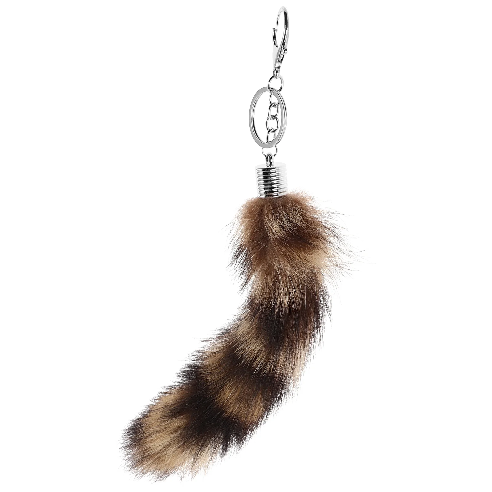 

Fox Tail Keychain Keyring Pendant Bag Charms for Handbags Fake Wolf Faux Fur Imitation Miss