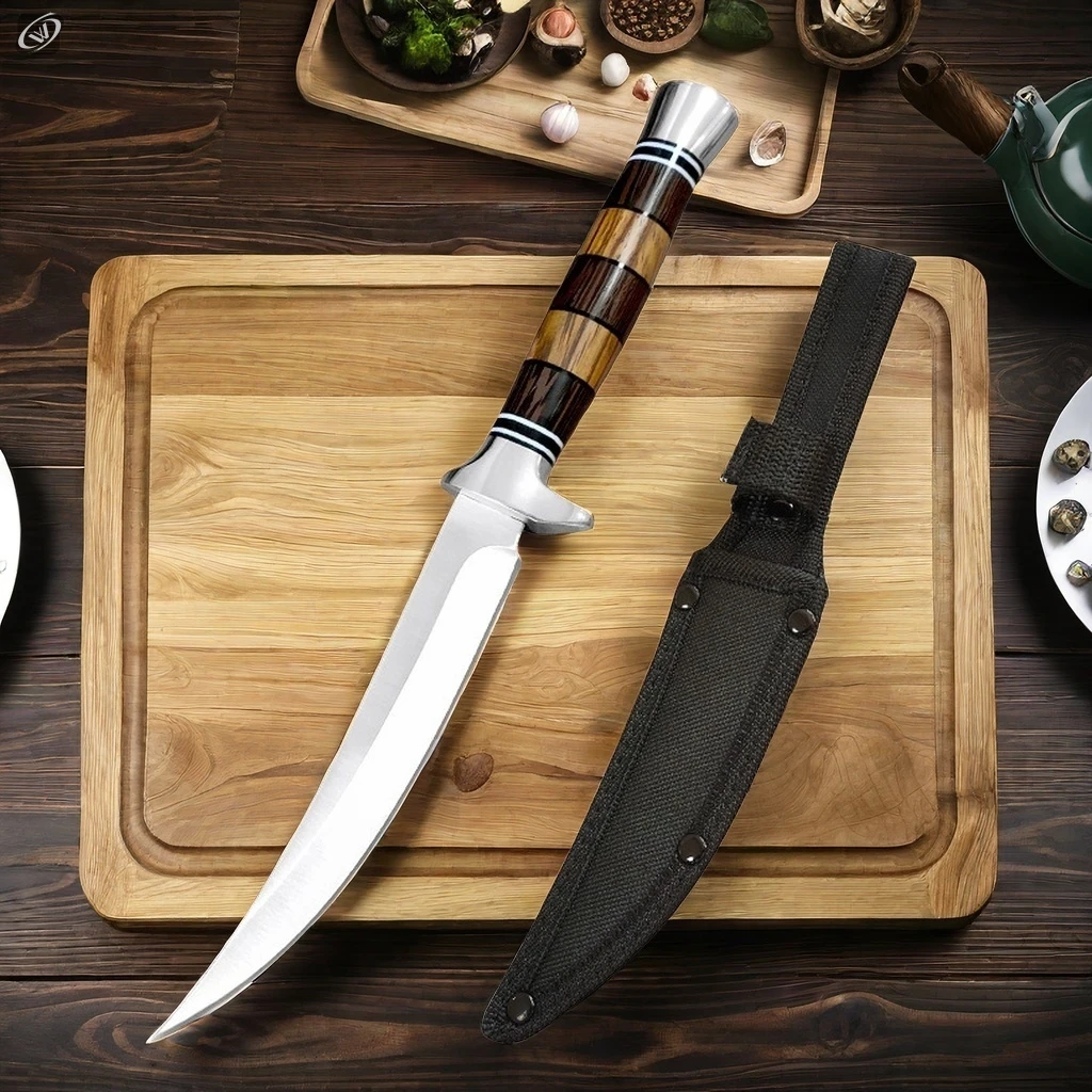 Stainless Steel Bone Meat Cleaver Chef Butcher Boning Knife Hand Forged Kitchen Fillet Knife Fruit Vrounded handle Cooking Tools