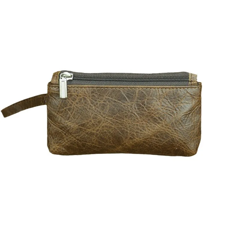 

Double Zipper Coin Purses Mini Small Change Wallet Women Credit Card Holder Organizer Tickets Bag Genuine Cow Leather Wallets