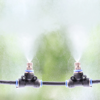 10PCS 6mm Garden Irrigation Blue Black Quick Push Atomizing Nozzle Low Pressure Cooling System Watering Tee Assembly Connector