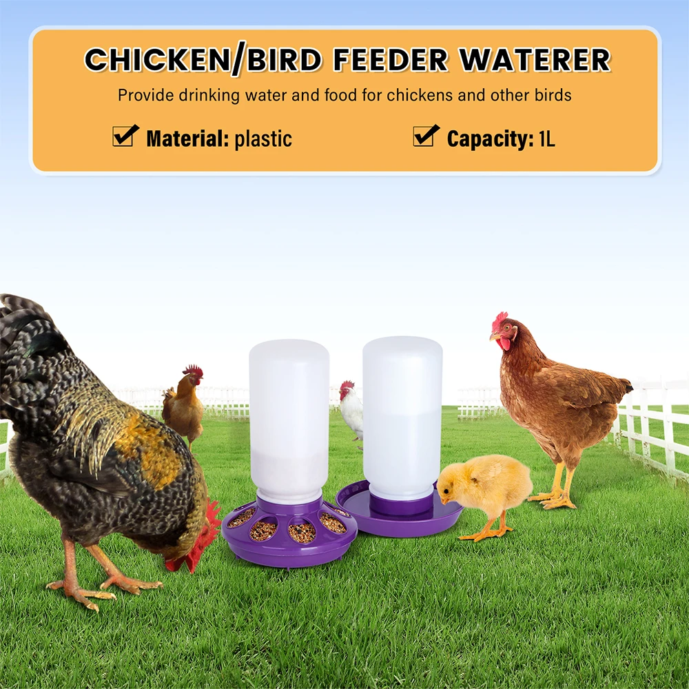 Bebedero automático para pollos, cubo alimentador de codorniz, bebedero para aves, equipo para bebedero, 1L