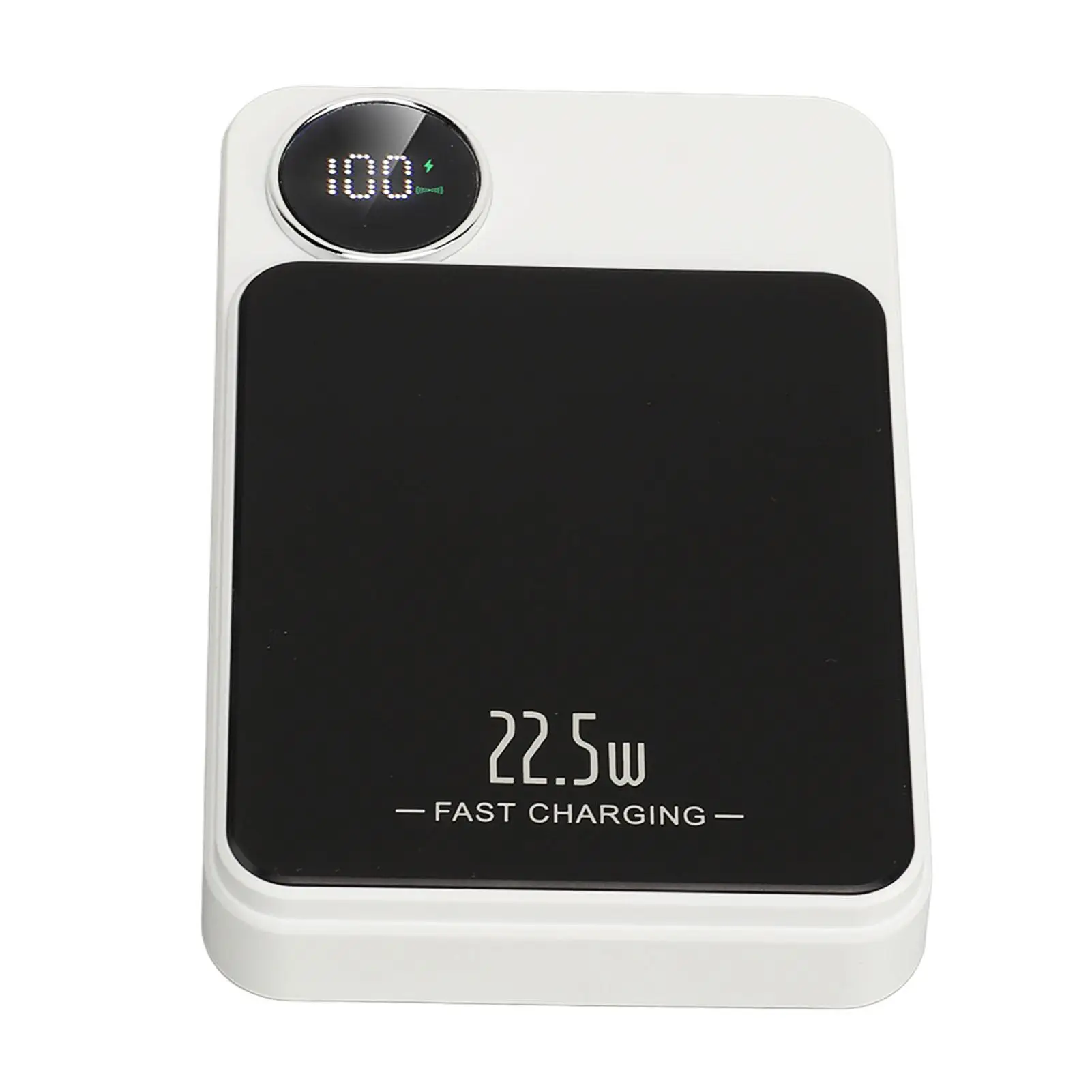 무선 휴대용 충전기 정확한 전력 디스플레이 내장 5000mah 배터리 자기 전원 은행 15W 흰색