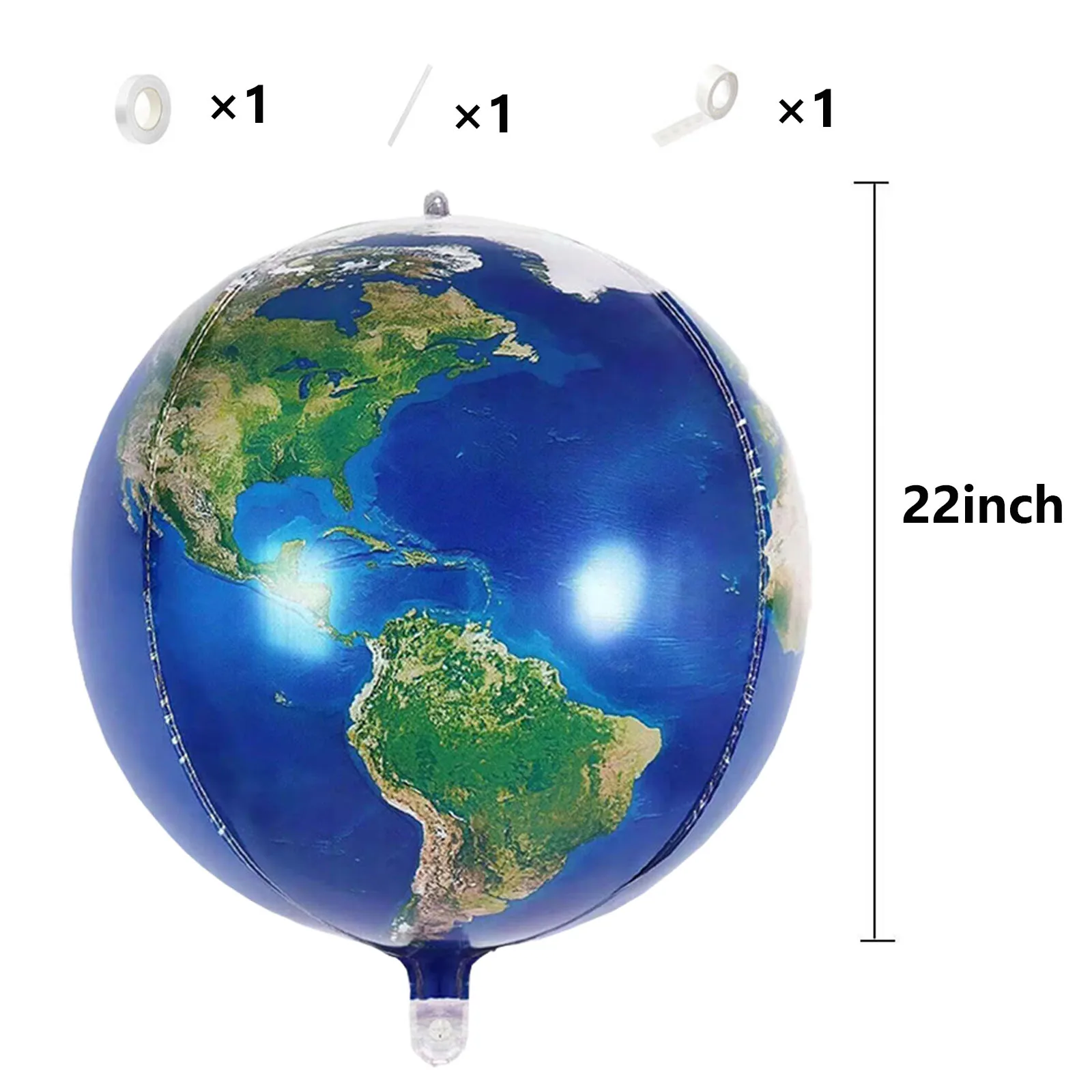 6 pcs 22 inch Large World Map Aluminum Foil Balloon Planet Round Sphere Balloon Earth Day Travel Adventure Birthday Party Decora