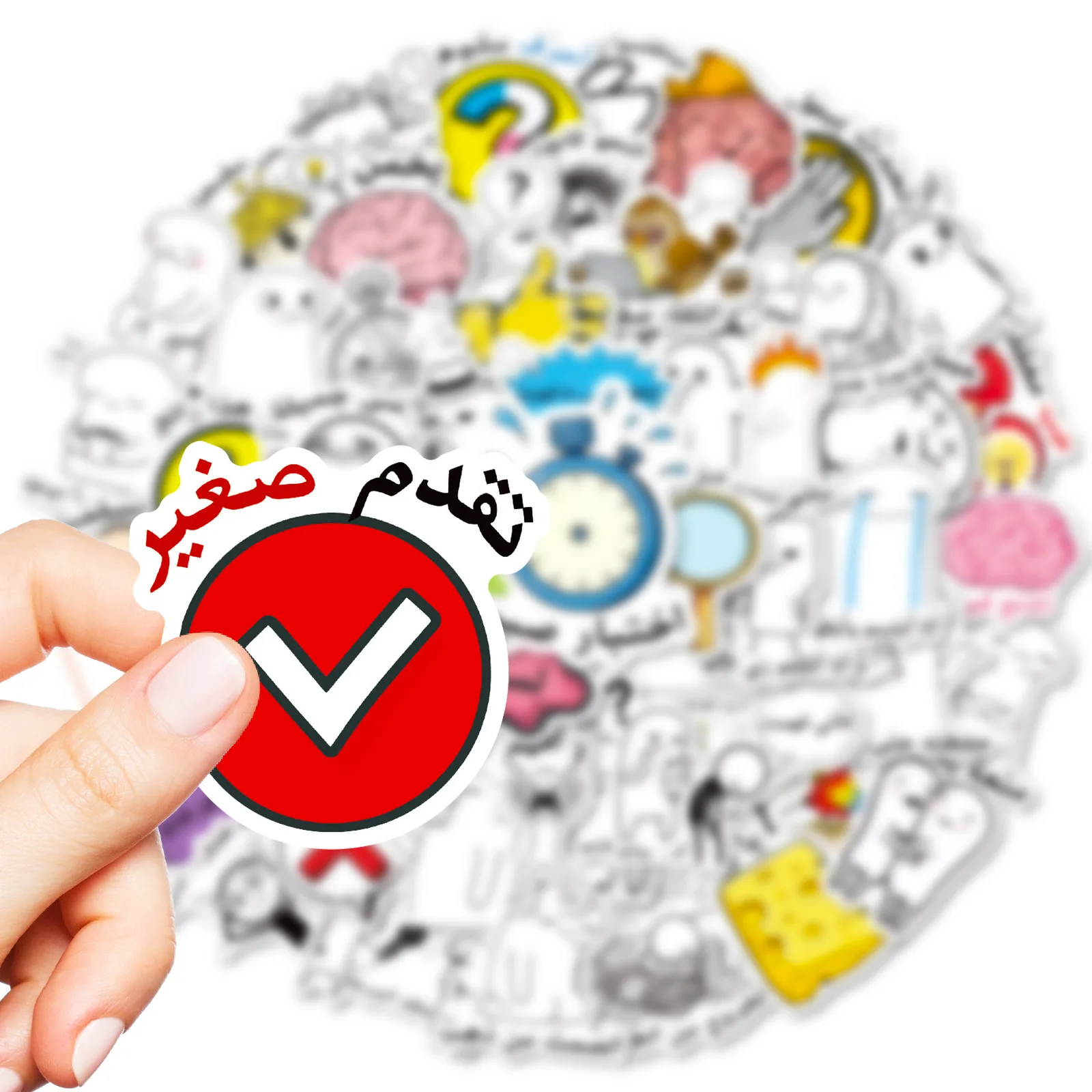 56Pcs Creative Arabic Inspirational Words Encourage Decals For Motorcycle Suitcase Notebook Skateboard Waterproof Stickers