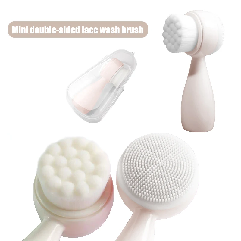 Double Sided Silicone Facial Cleanser Brush Soft Hair Soft Bristles Exfoliator Double Sided Face Wash Brush