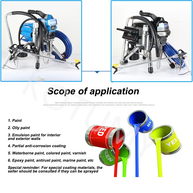 495 Professional Airless Spraying Machine Professional Airless Spray Gun Airless Paint Sprayer Painting Machine Tool 3000w 3L