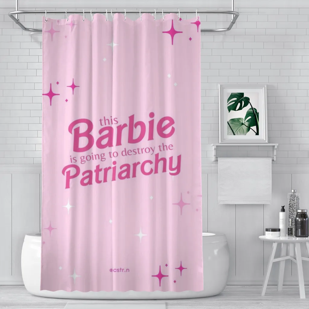 

Barbie Hot Pink Unique decor Modern Fabric Bathroom Shower Curtains art design Curtain