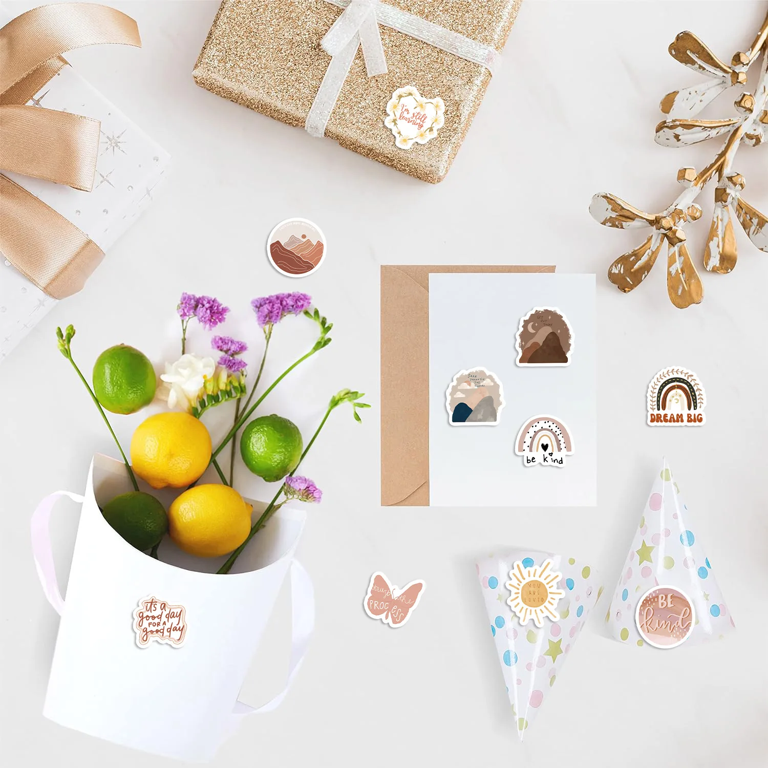 500 قطعة من ملصقات لفة بوهيمية ملهمة يمكنك صنعها بنفسك على شكل جيتار للهاتف المحمول وحقيبة كوب ماء ولوح التزلج وملصقات مستلزمات مخططة #5