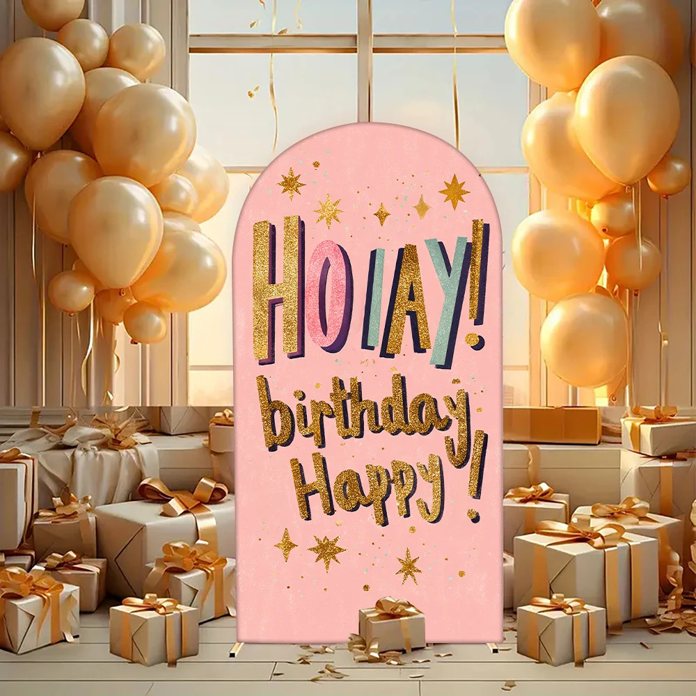 

Pink Glitter Star & Letter Backdrop - Baby Shower & Kid's Birthday Decor