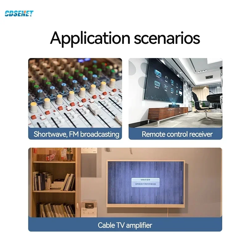 Amplificateur de puissance RF 433MHz, Module de Gain rf CDSENET E21-400G37S PA + LNA 37dBm 20KM, Interface d'antenne, trou de timbre