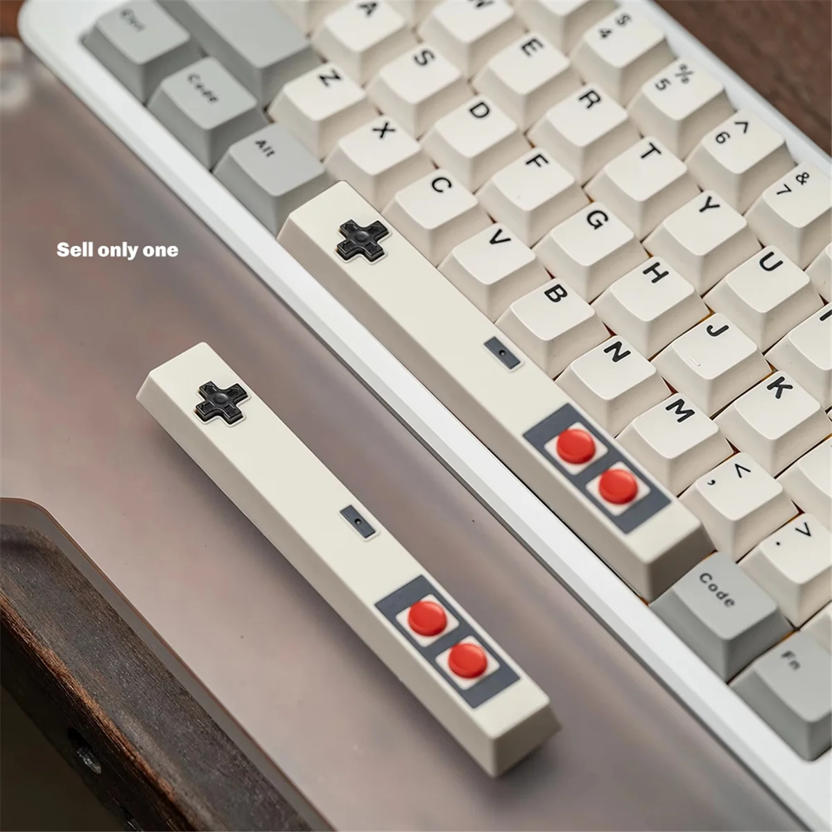 NEW Retro Gamepad Keycap 6.25U Spacebar Artisan Keycap ABS Material for MX Switches for Gaming Mechanical Keyboard White