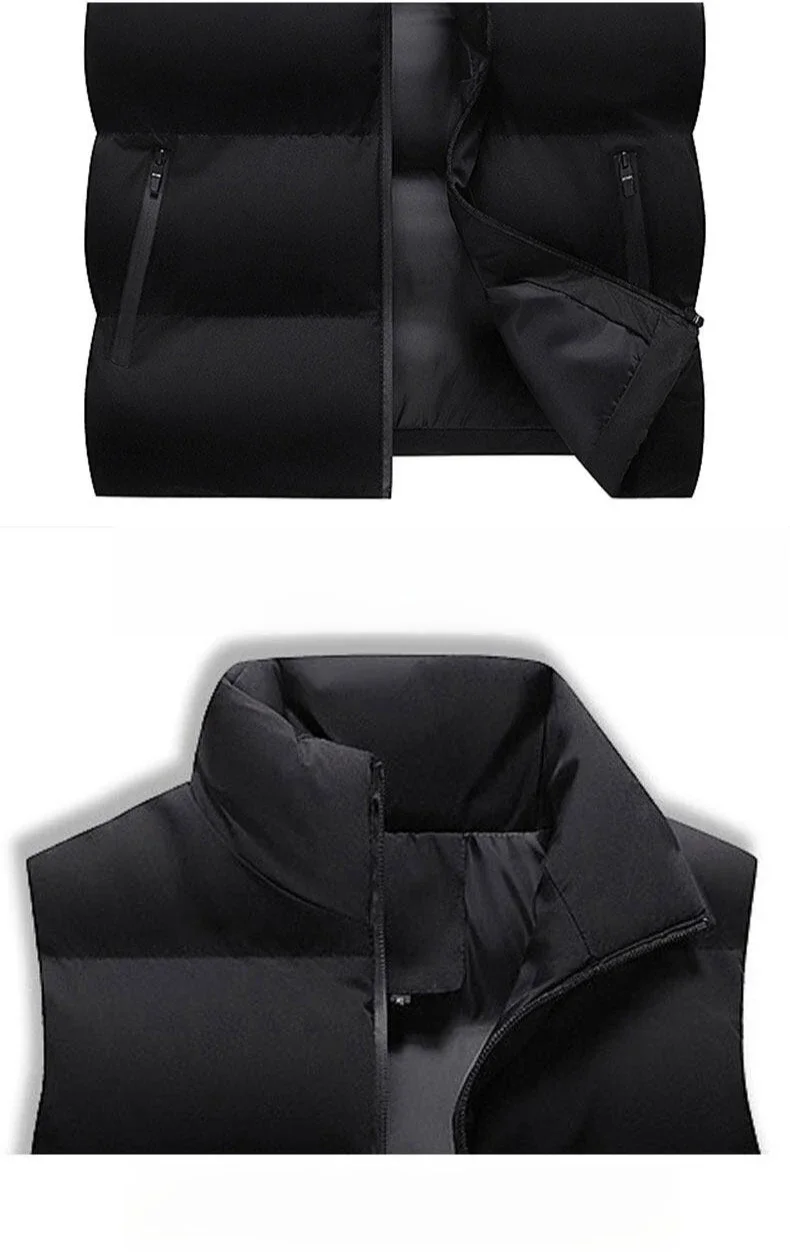 2026 Men Autumn Winter Stand Collar Windproof Slim Fit Warm Vest Outdoor Casual Sleeveless Jacket Fashion Trendy Clothing