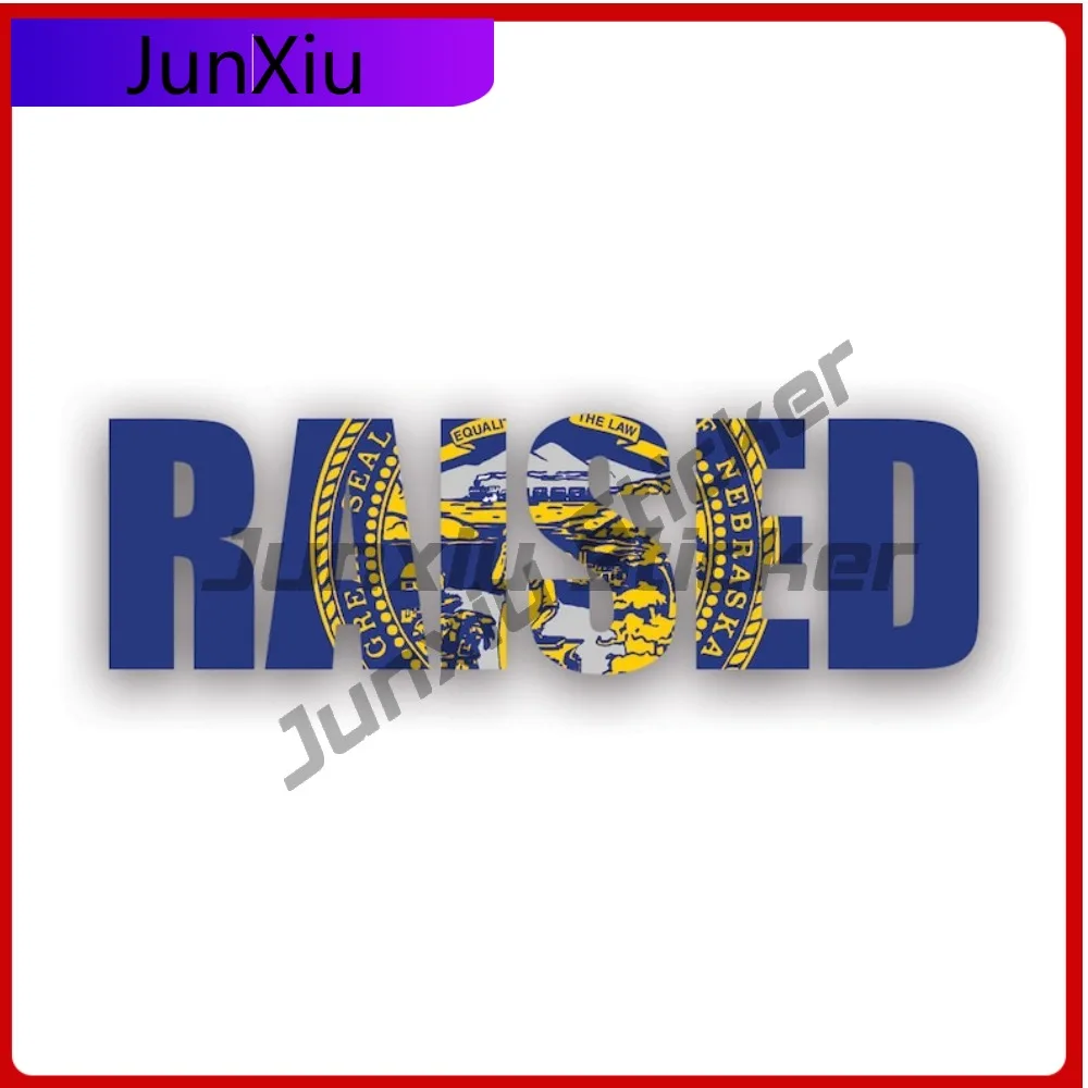 Nebraska Raised State Flag Stickerwaterproof Outdoor Anime Window Waterproof Vinyl Decal For Laptops Outdoor Unique High Quality