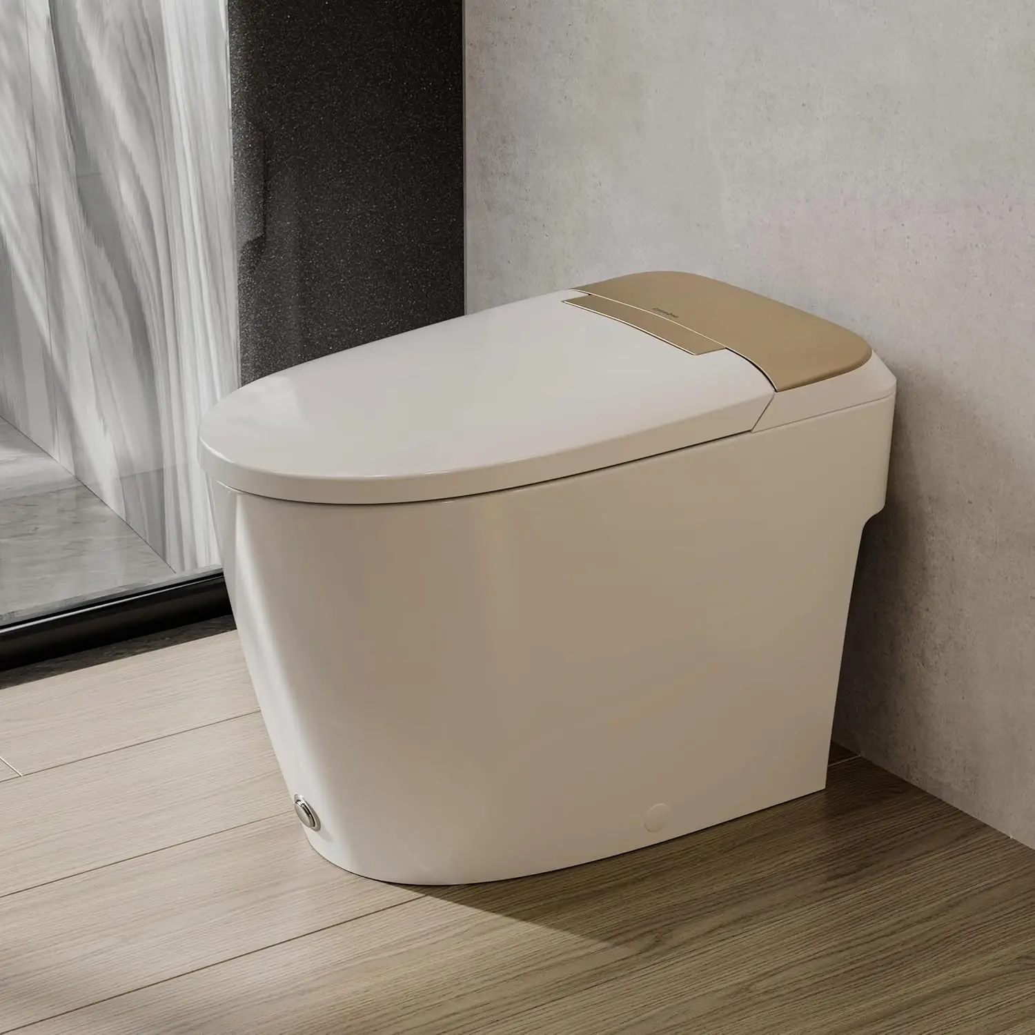 

Умный унитаз-биде CD-W10V-GO без электричества, удлиненный, с функцией Map Flush (1000 грамм), комфортная высота ADA, встроенный пневматический привод