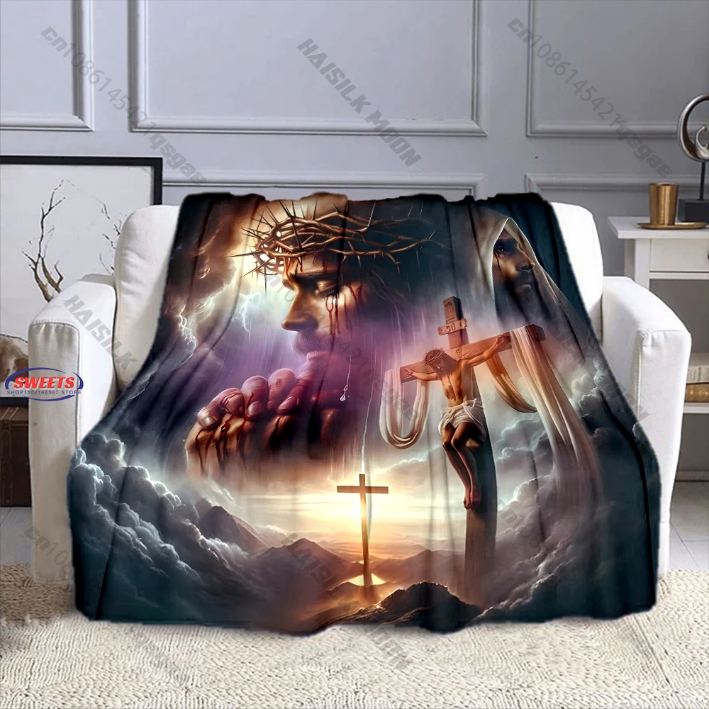 

"Spiritual Comfort Christian Blanket" Multiple sizes kid's and adults' bedroom living room sofa decor blanket, Exquisite gift