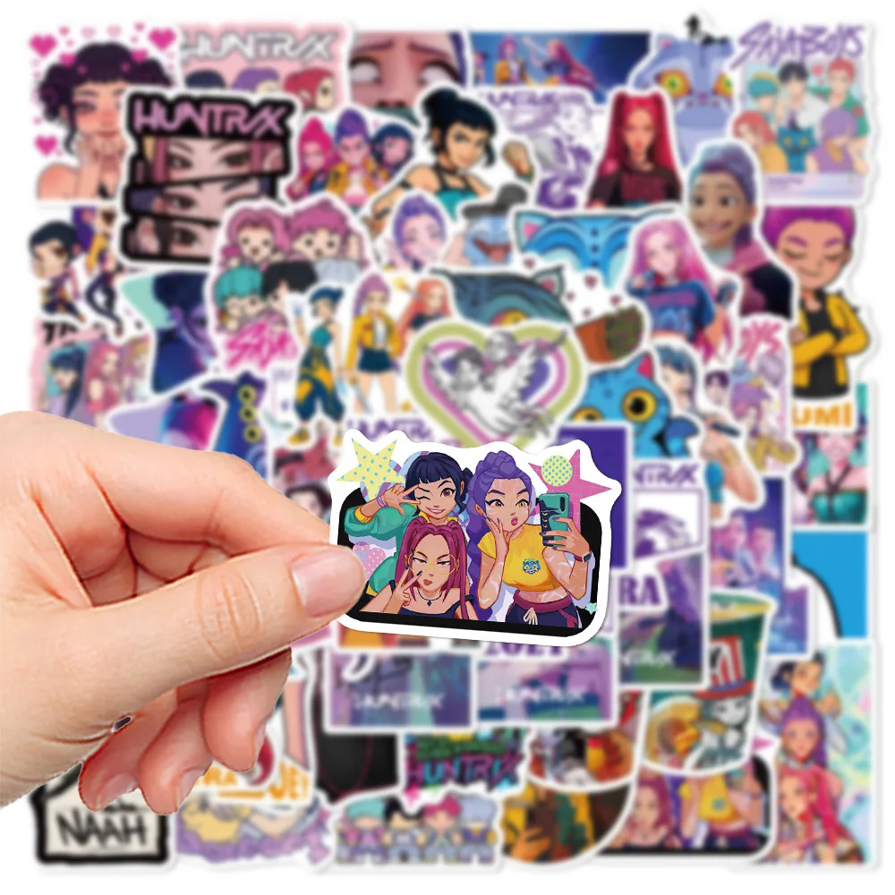 สติกเกอร์ลายการ์ตูน K-POP DEMON HUNTERS HUNTR/X จำนวน 60 ชิ้น สำหรับตกแต่งโทรศัพท์ กีตาร์ แล็ปท็อป โน้ตบุ๊ก กระเป๋าเดินทาง กันน้ำ ของเล่นเด็ก # ซี
