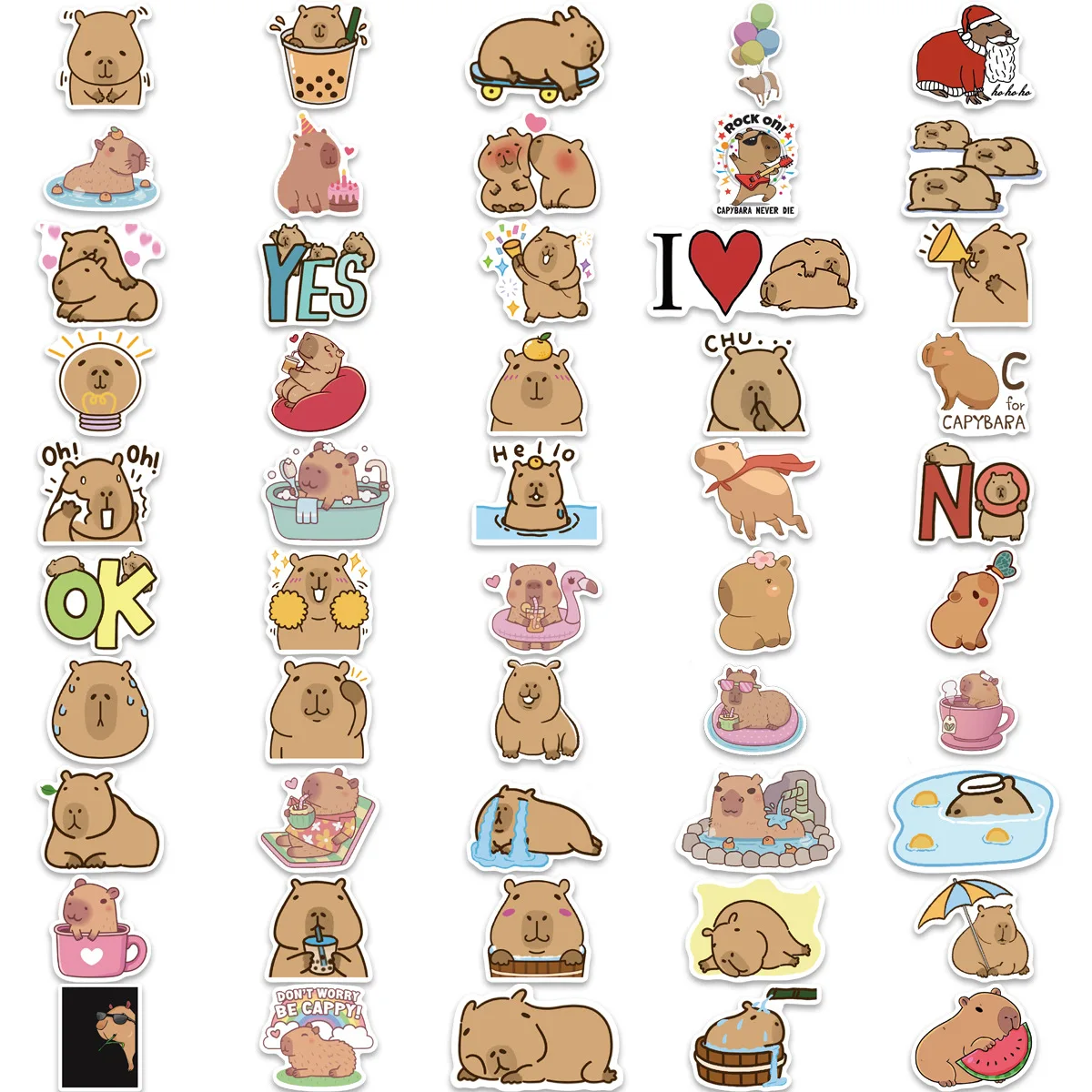 10/50/100pcs Cartoon Capybara Sticker Decals Decoration DIY Phone Laptop Fridge Notebook Suitcase Kids Animal Stickers Decal