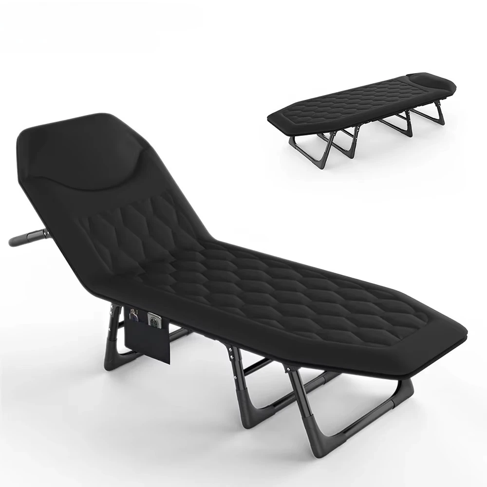 

Hot Sale Portable Adjustable Multifunctional Indoor and Outdoor Office Recliner Camping Upholstered Folding Bed