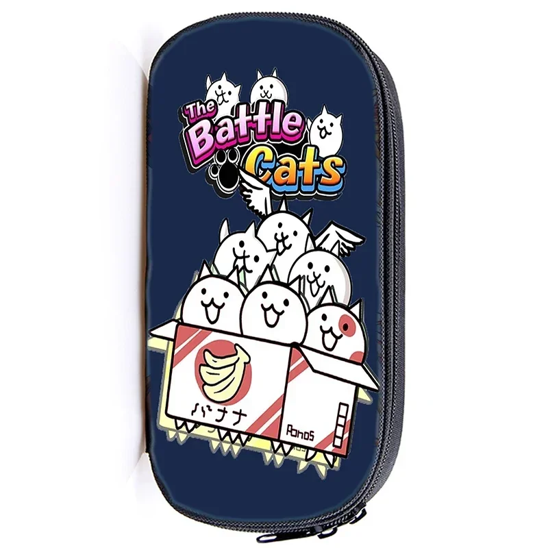 Multifunctional Children Pencil Bag The Battle Cats Print Pencil Case Cosmetic Cases Makeup Box Waterproof School Stationery Bag