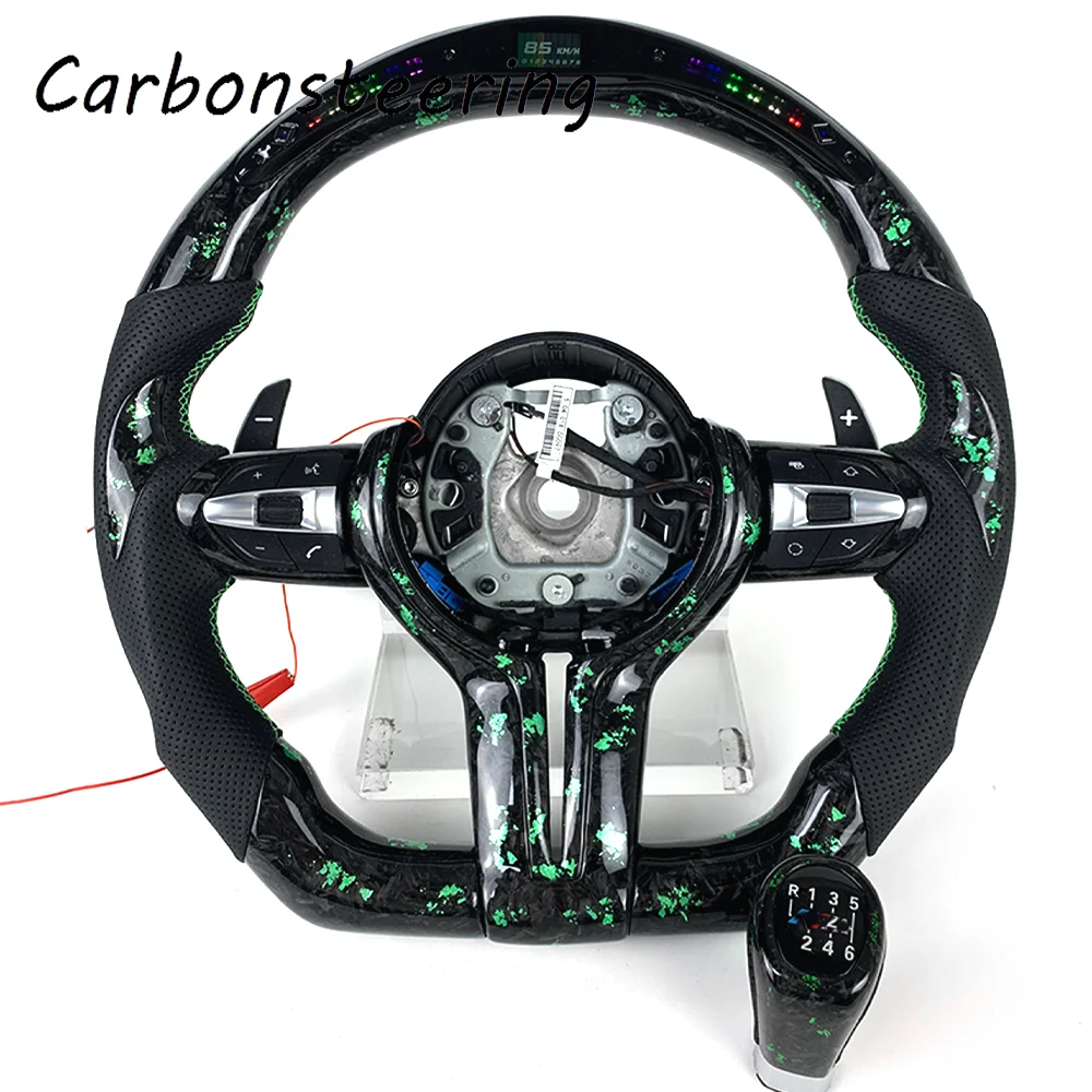 

Racing style design for BMW LED customized forged carbon fiber steering wheel for F10 F20 F30 F32 F80 F87 F90 F82 F06 F22 F15