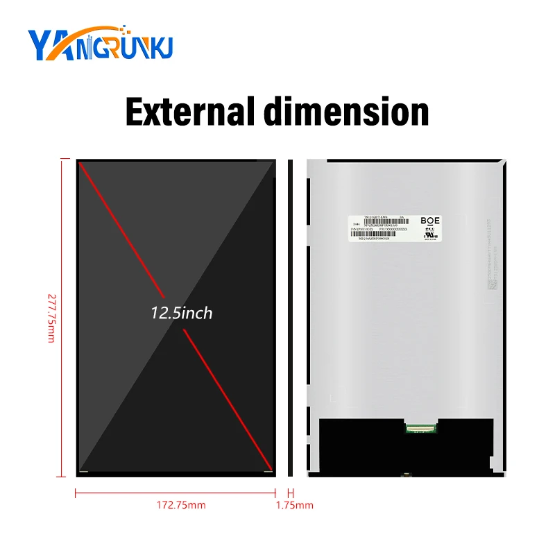 12.5 Inch LCD TS125QDM-LW9 1600x2560 eDP 71Pin with HDMI Driver Board Vertical Flip Function For tablet portable monitor