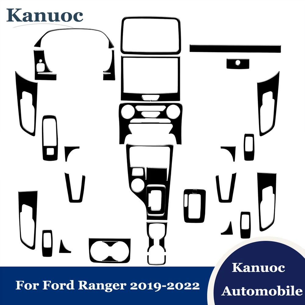 For Ford Ranger 2019 2020 2021 2022 Jet Black Car Interior Stickers Speedometer Decorative accessories