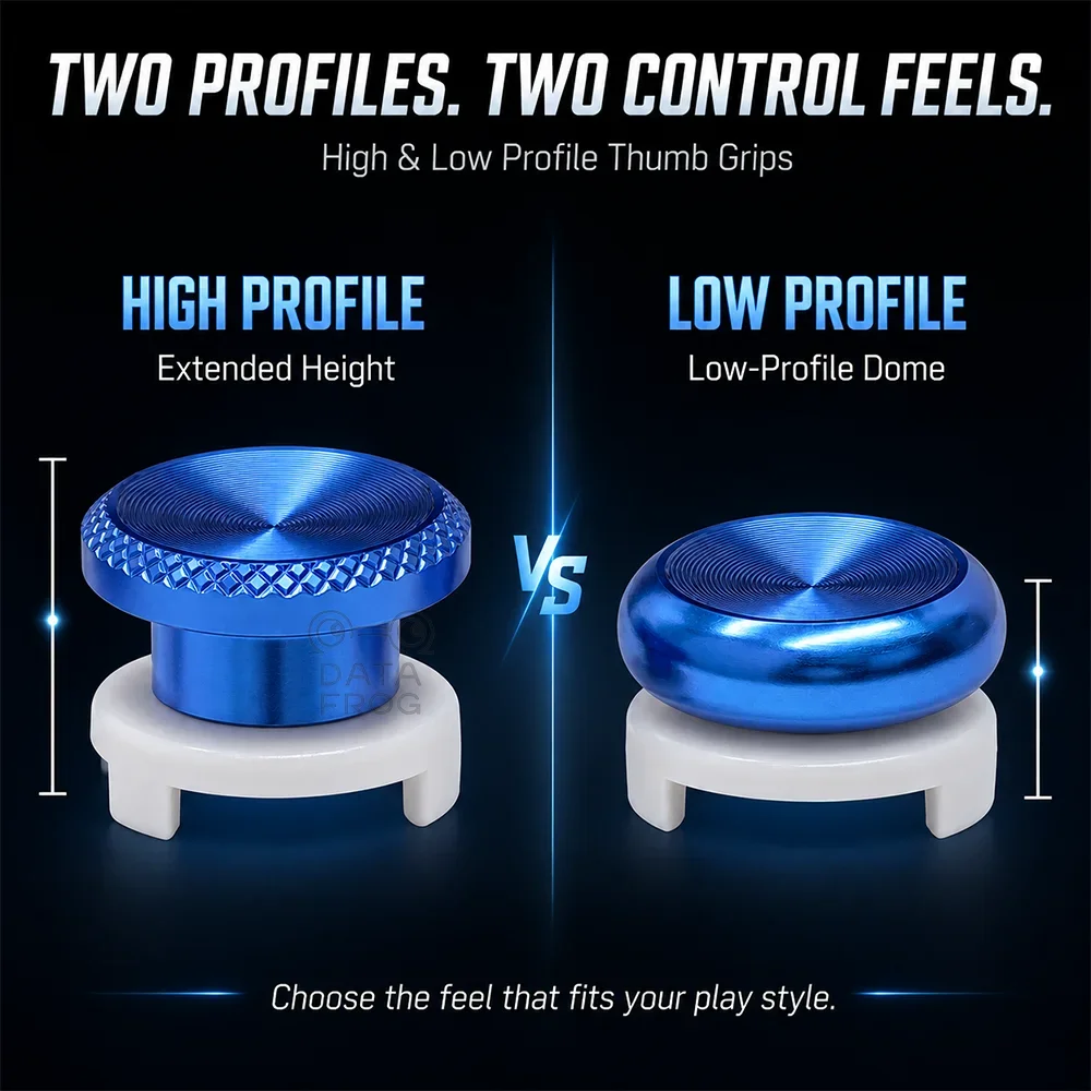 DATA FROG FPS Aim Precision Thumbstick Extenders Compatible with PS5 Edge PS4 DualSense Controller, Gamepad Thumb Grip Caps