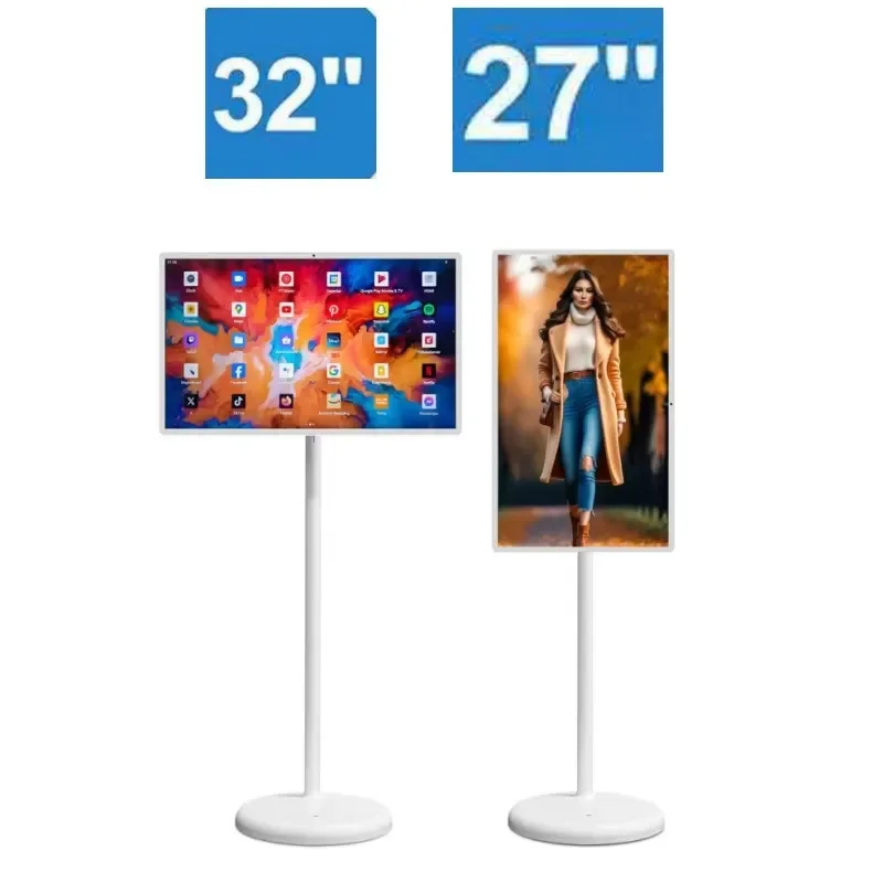 24 27 32 Inch Android Touch Screen Monitor Portable Smart Interactive Display Wireless Mobile LED TV on Wheels for Meeting