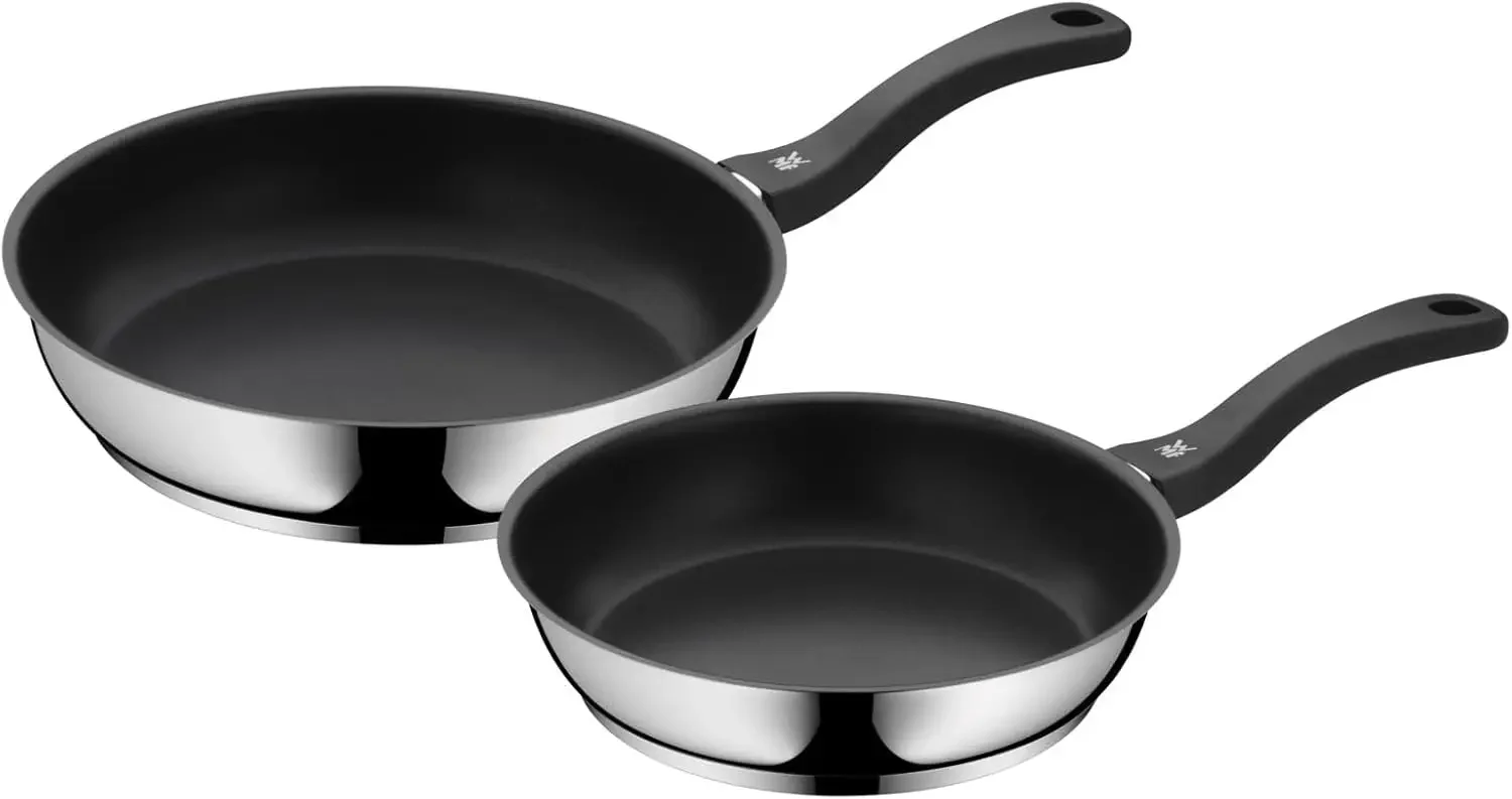 WMF Devil Pfannenset 2-teilig, Frypan 28 cm + 24 cm, Panne Induktion, Cromargan Stainless Steel