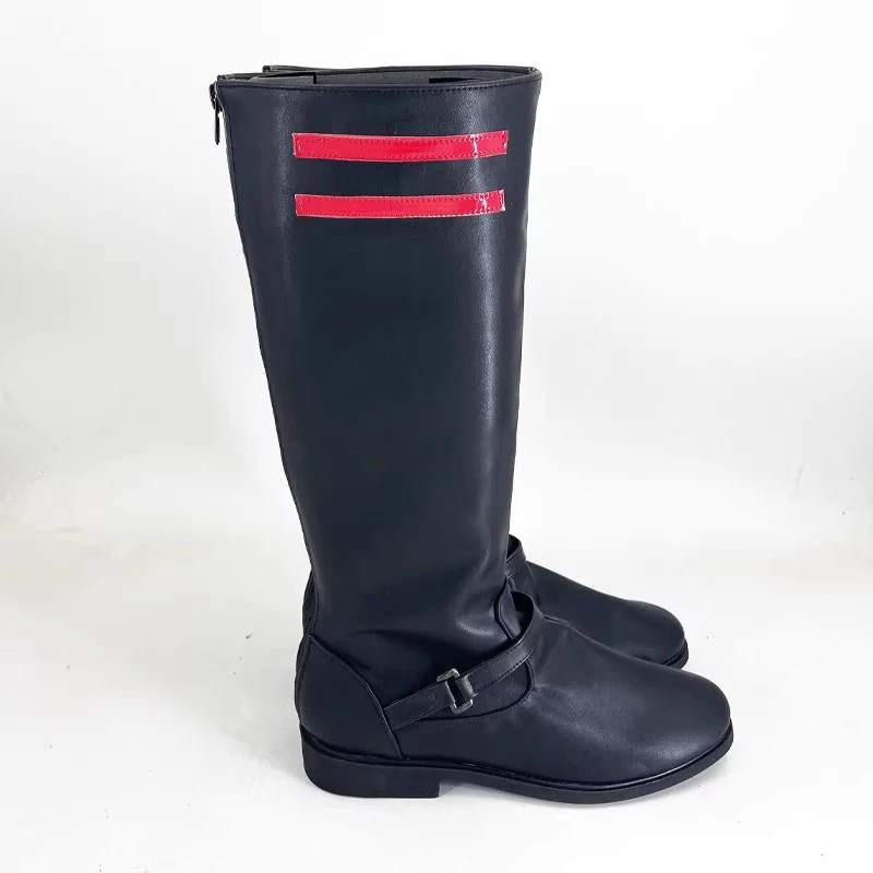 Jeu amour et espace profond Caleb Cosplay chaussures bottes noires hommes femme Halloween fête carnaval personnalisé Caleb Farspace Colonel chaussures