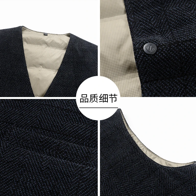 Lightweight 90% Goose Down Vest 2025 Autumn Winter Men Classic V-Neck Warm Waistcoat Male Single Breasted Down Jakcet Vest